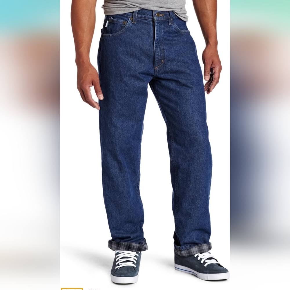 Carhartt mens Relaxed Fit Heavyweight Flannel-lined 5-pocket Jean